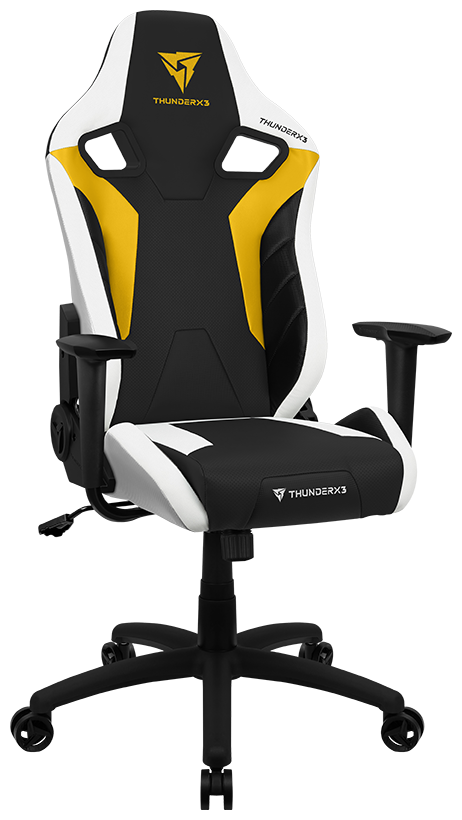 Компьютерное кресло ThunderX3 XC3 игровое, обивка: искусственная кожа/текстиль, цвет: Bumblebee Yellow