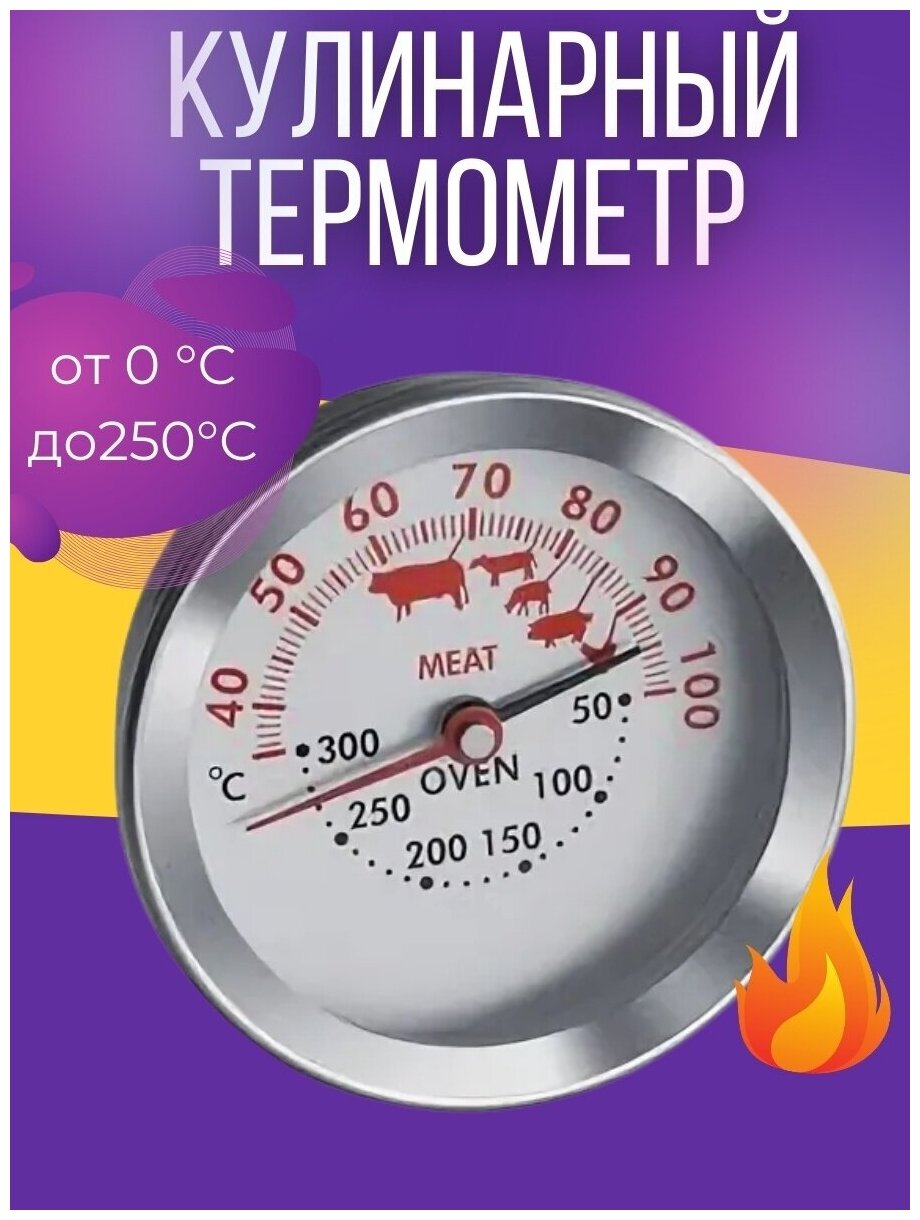 Термометр для гриля и барбекю/ Кулинарный термометр для мангала / Термометр с зондом