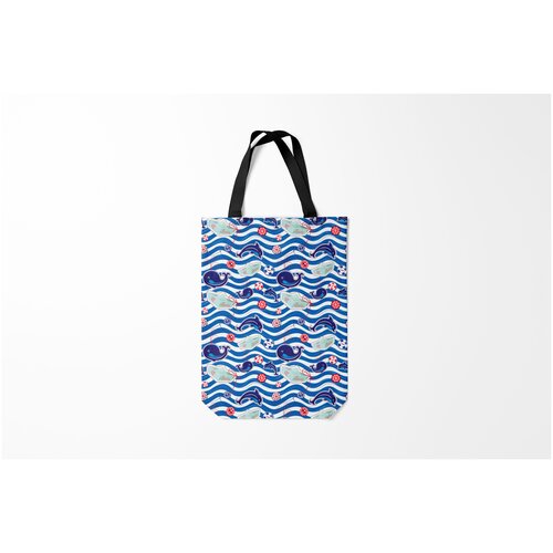 фото Сумка-шоппер / 31х42 см / морские жители / дельфины и киты burnettie