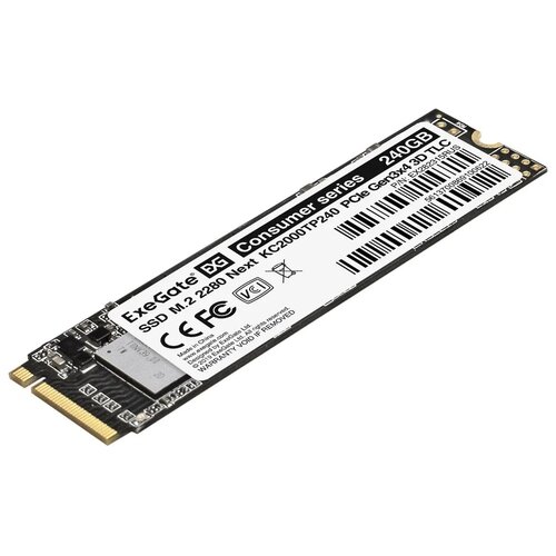 Накопитель SSD M.2 2280 240GB ExeGate Next KC2000TP240 (PCIe Gen3x4, NVMe, 22x80mm, 3D TLC)EX282315RUS