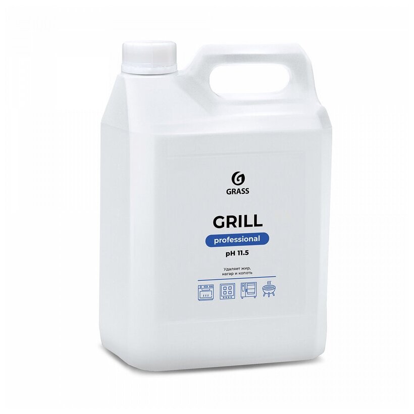 Чистящее средство для кухни GRASS Grill PROF, от пригаров, щелочное, для чистки гриля, 5 л - фотография № 1