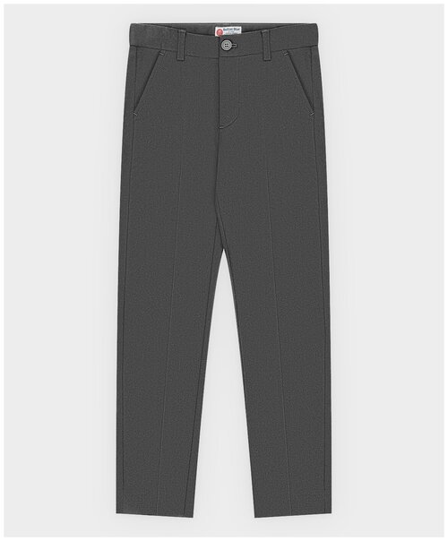 Школьные брюки Button Blue, размер 158, серый