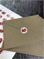 Крафт конверты С6 бумажные с комплектом наклеек (комплект 24 шт.)
