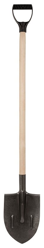 Лопата штыковая, "рельсовая сталь", с деревянным черенком 210х385х1440 мм 77193 - фотография № 8