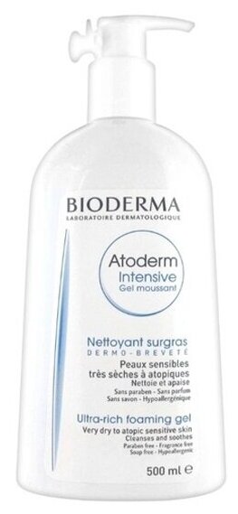 Гель-мусс для кожи лица и тела Bioderma Atoderm Intensive, 500 мл.