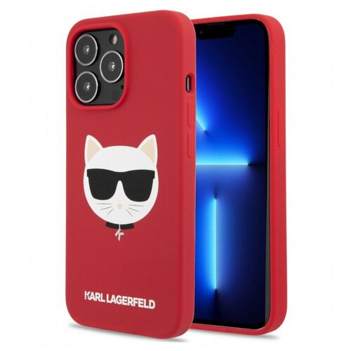 Lagerfeld для iPhone 13 Pro чехол Liquid silicone Choupette Hard Red