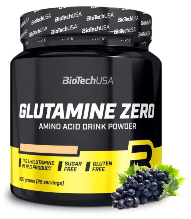 BioTechUSA Glutamine Zero 300 гр., синий виноград