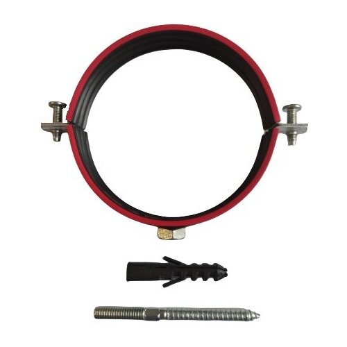 Хомут трубный стальной оцинкованный с резиновой прокладкой 4