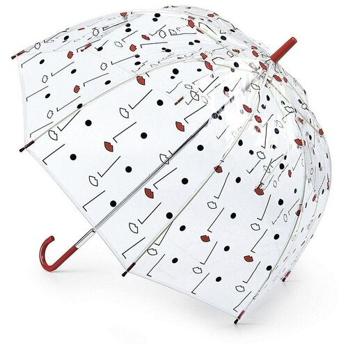 Мини-зонт FULTON, механика, система «антиветер», для женщин, красный