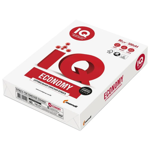 IQ ECONOMY/Офисная бумага A4 для принтера и оргтехники, 1 упаковка 500 листов
