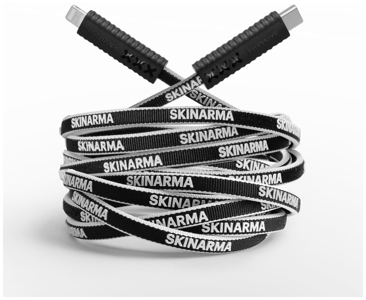 Кабель Type-C lightning Skinarma Tenso White 1.2m 3A,MFi,быстрая зарядка,зарядный шнур для Apple,провод для айфона,тайп си для передачи данных