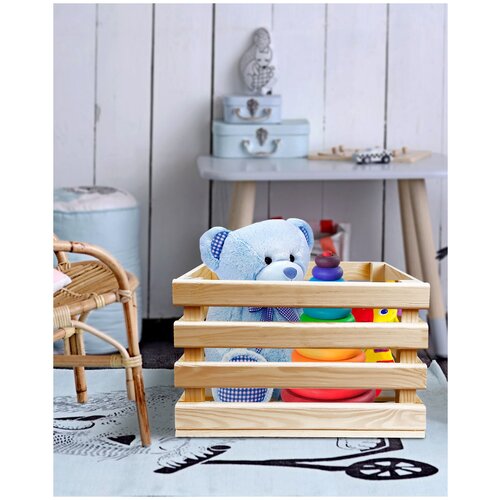 Ящики для хранения, набор из 3-х, натуральный неокрашенный, Дубравия, KRF-GB-49