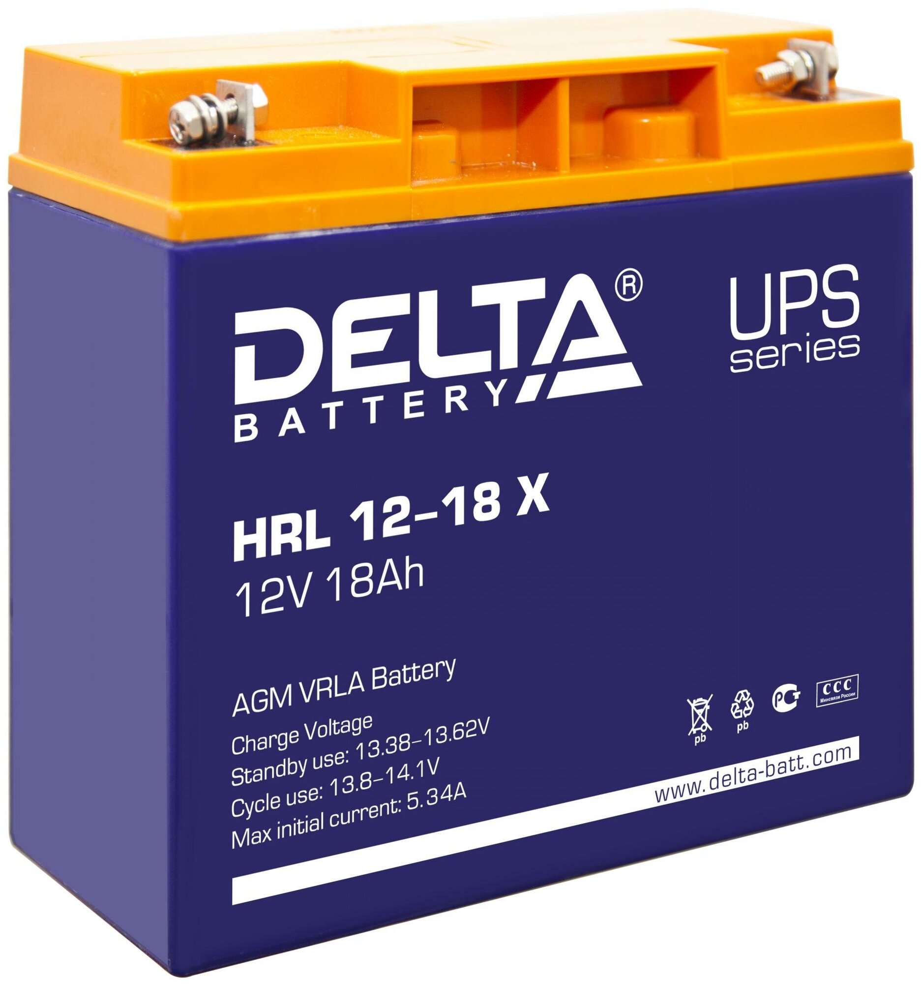 Аккумуляторная батарея Delta HRL 12-18 X (12V / 18Ah)