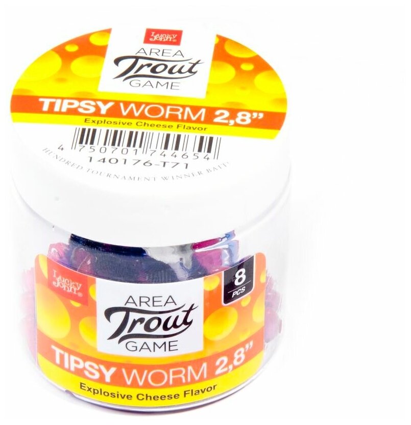 Слаги съедобные искусственные Lucky John Pro Series "Tipsy Worm" 712/T71 (8 штук)