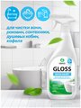 Набор для уборки Грасс чистящие средства Антижир Азелит Azelit, средство для ванной комнаты Gloss по 600мл