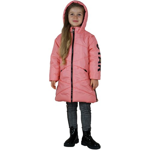 фото Куртка midimod gold, демисезон/зима, удлиненная, размер 140-146, розовый