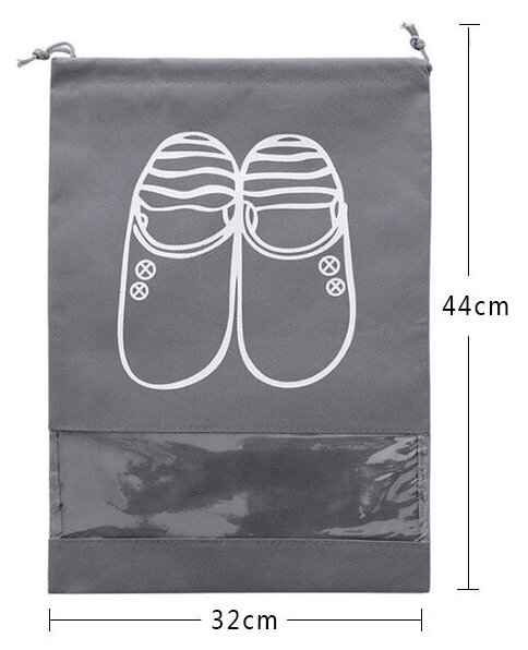 Органайзер для хранения обуви (Серый) мешок в шкаф прозрачный для вещей кофр сумка для одежды в прихожую - фотография № 7