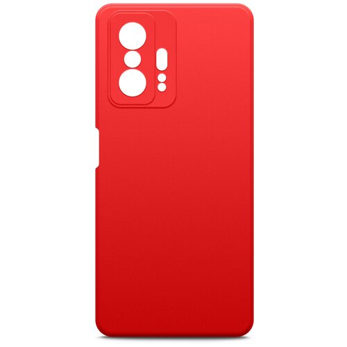 Чехол на Xiaomi 11T / 11T Pro (Ксиоми 11Т /сяоми 11Т Про ) силиконовый с защитной подкладкой красный, Brozo чехол на xiaomi 11t 11t pro ксиоми 11т сяоми 11т про силиконовый с защитной подкладкой красный brozo