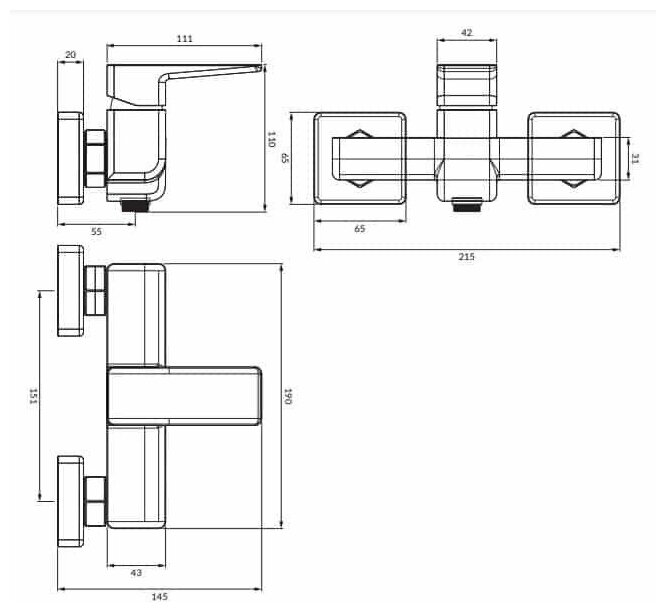 Смеситель для душа Omnires Parma PM7440CR, хром