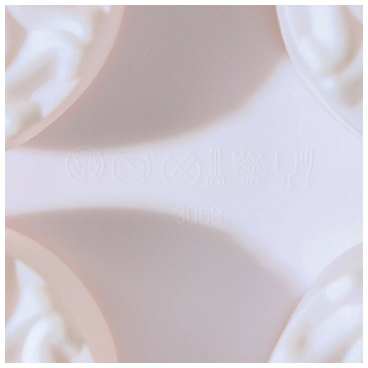 Форма для выпечки и муссовых десертов KONFINETTA "Вихрь", 26,5х17х3,5 см, 8 ячеек, d - 6 см, силикон, цвет белый - фотография № 2