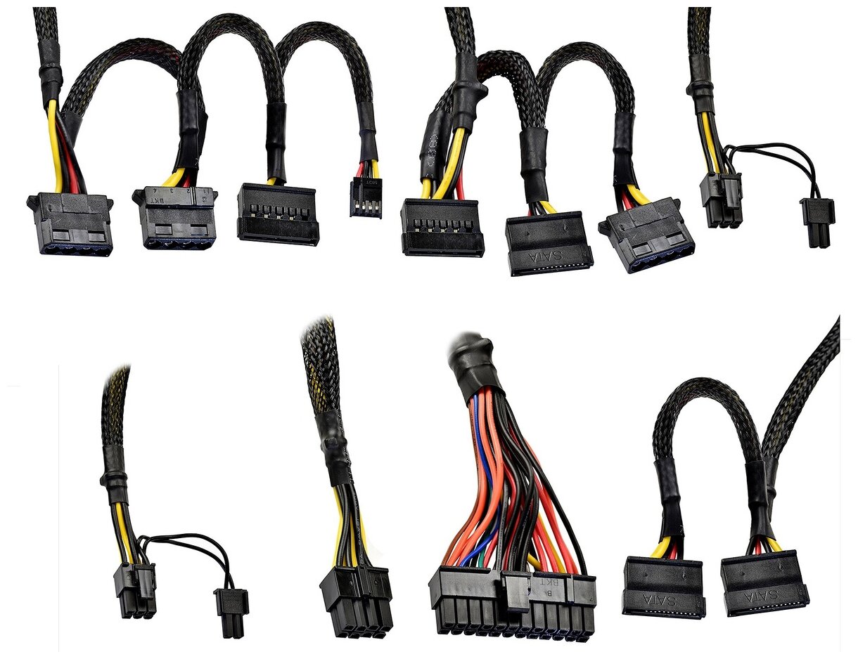 Блок питания ExeGate 1000PPX 1000W кабель 220V с защитой от выдергивания черный