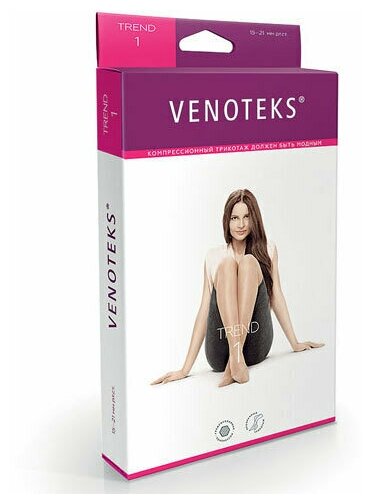 VENOTEKS Х0061409 Компрессионные колготки VENOTEKS TREND 1C305 (1 класс, прозрачные) (M / Стандартная / Бежевый / Закрытый)