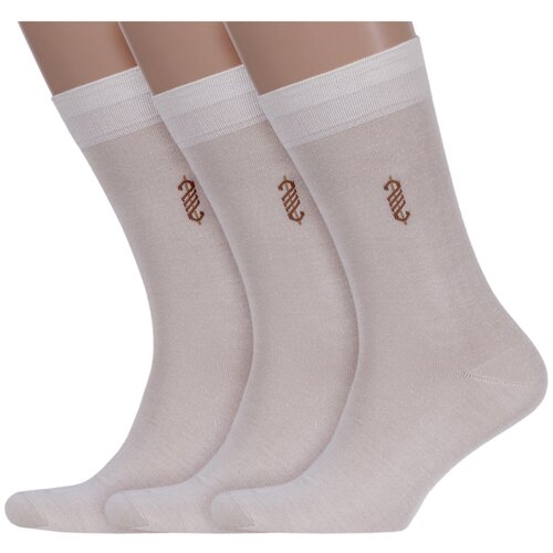 фото Комплект из 3 пар мужских носков хох из модала x-1117, бежевые, размер 29 (44-46)