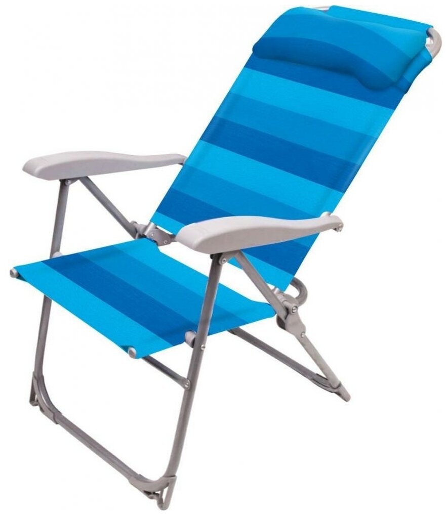 Кресло -шезлонг Ника К2 (1шт. в упаковке (каркас серый, ткань синяя)) - фотография № 1