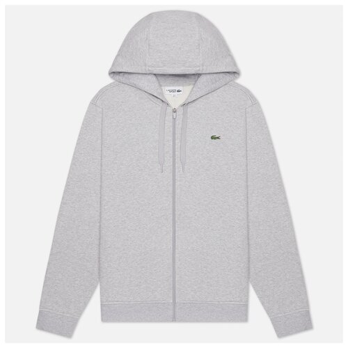 фото Мужская толстовка lacoste sport lightweight bi-material hoodie серый , размер m