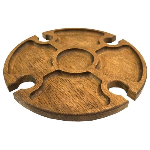 Поднос-столик WELOVEWOOD менажница мини 4 натуральный 30 см 18 см