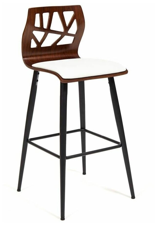 Барный стул TAIGA (mod.4042B) (13 661) TetChair дерево / экокожа, 47х48х102 см, высота сиденья 74 см, орех/белый