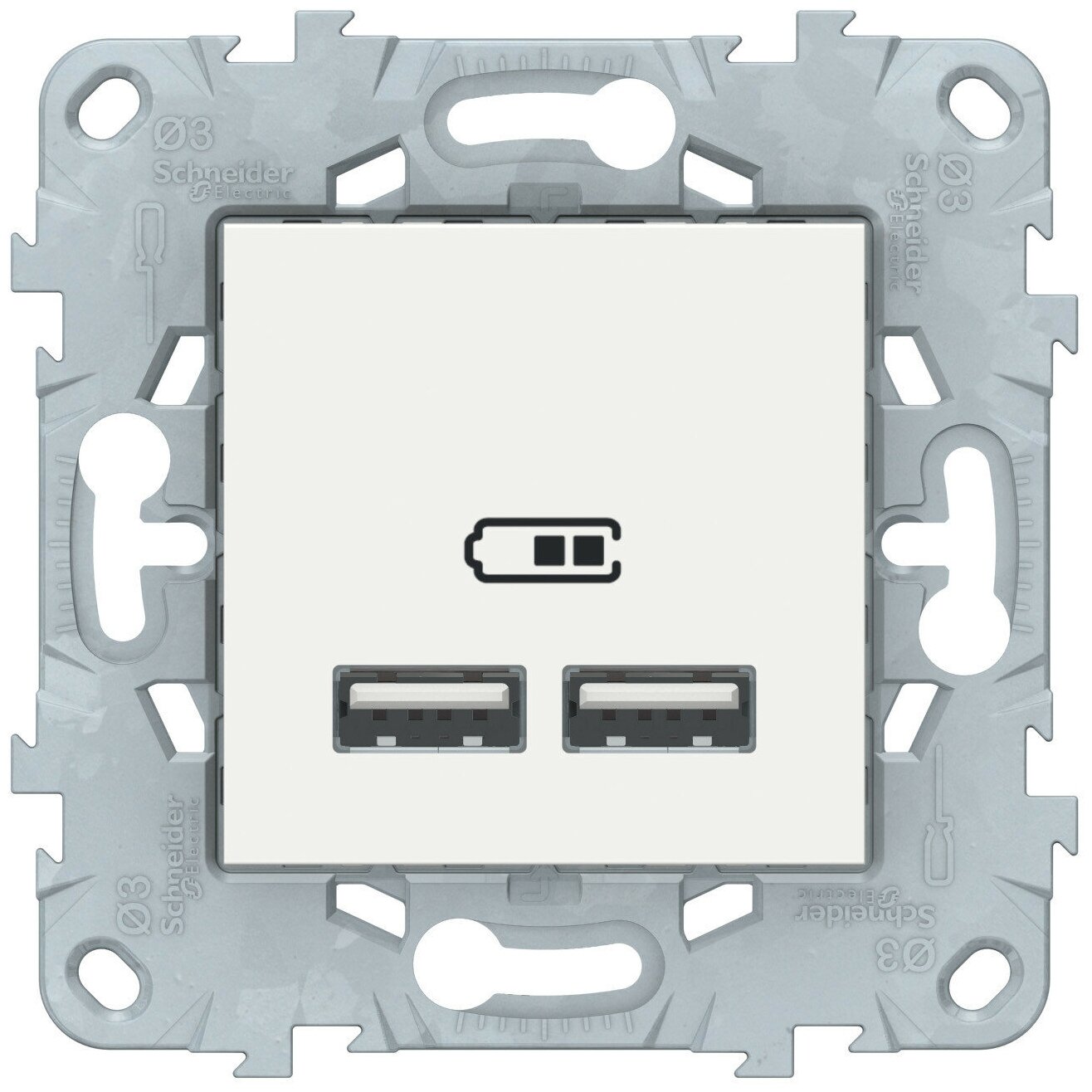 USB розетка Schneider Unica NEW 2100мА белая, NU541818