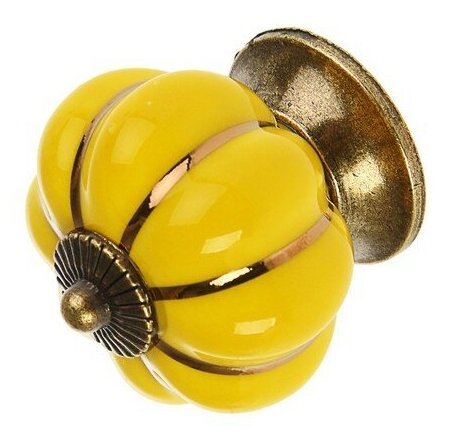 Ручка-кнопка PEONY Ceramics 001, керамическая, желтая
