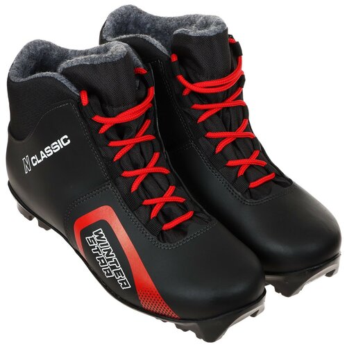 Ботинки лыжные Winter Star classic, цвет чёрный, лого красный, N, размер 37