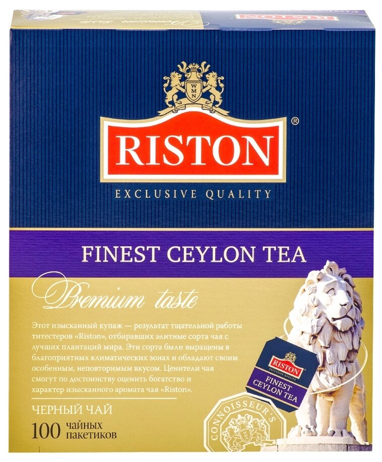 Чай черный Riston Finest Ceylon в пакетиках, 100 шт. - фотография № 1