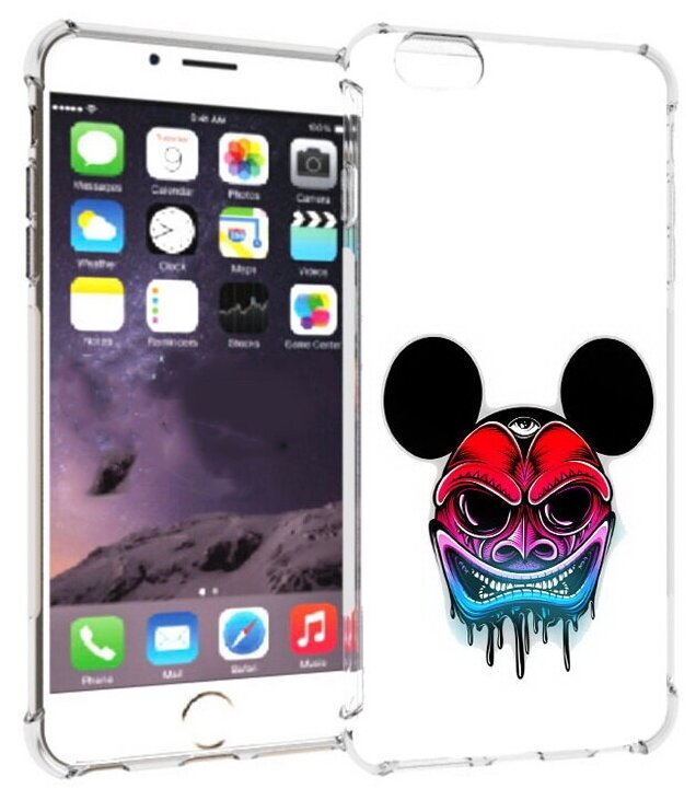 Чехол задняя-панель-накладка-бампер MyPads микки в маске для iPhone 6 plus/ 6S plus 5.5 (Айфон 6/6С+ плюс) противоударный