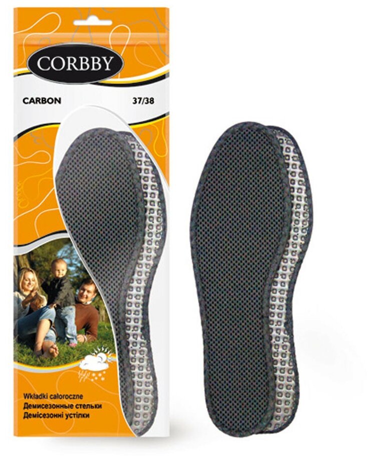 Стельки CORBBY повседневные Carbon. (41-42)