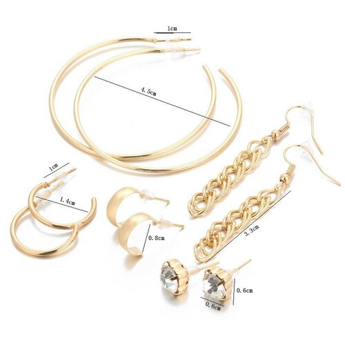 фото Набор серьги конго на уши в золочении китай