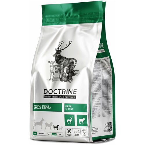 DOCTRINE сухой корм для взрослых собак мелких пород с телятиной и олениной 800г