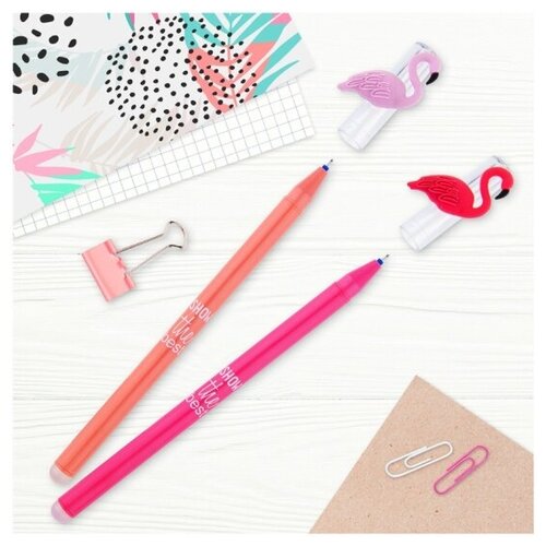 Ручка гелевая Berlingo стираемая MESHU Flamingo синяя, 0,5мм, корпус ассорти ручка гелевая flamingo синяя