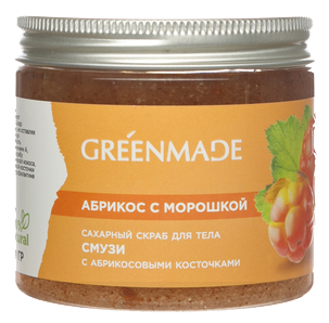 Сахарный скраб для тела абрикос С морошкой 250 гр Greenmade (Гринмэйд)