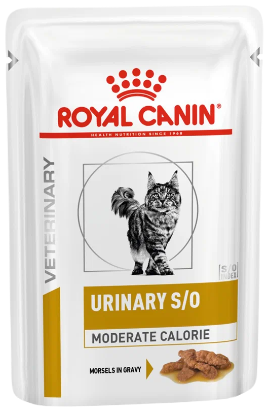 Влажный корм для стерилизованных кошек Royal Canin Urinary S/O Moderate Calorie (в соусе) 18 шт. х 85 г (кусочки в соусе)