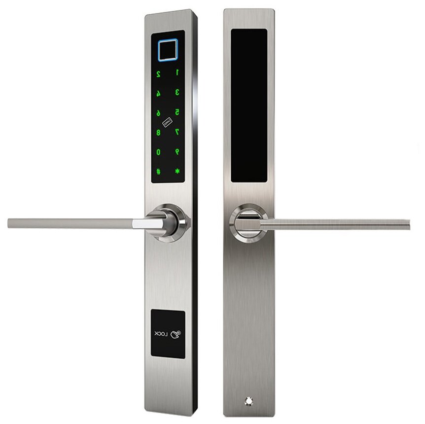 Умный электронный биометрический дверной замок SAFEBURG SMART SLIM LOCK со сканером отпечатка пальца, управление через приложение - фотография № 2