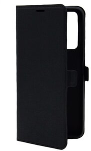 Чехол на Samsung Galaxy A13 4G (Самсунг Галакси А13) (эко кожа) черный с функцией подставки отделением для пластиковых карт и магнитами Brozo