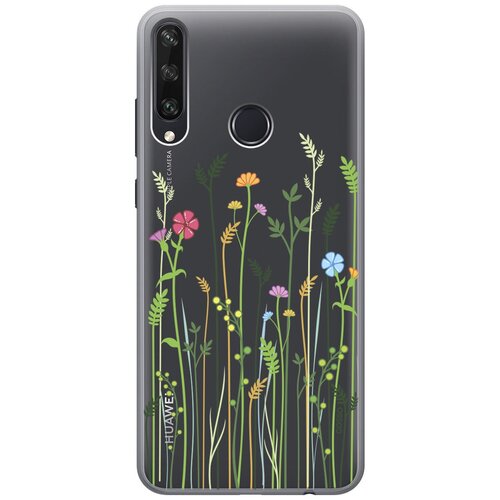 Ультратонкий силиконовый чехол-накладка Transparent для Huawei Y6p с 3D принтом Flowers & Fern ультратонкий силиконовый чехол накладка transparent для huawei y6p с 3d принтом grand owl