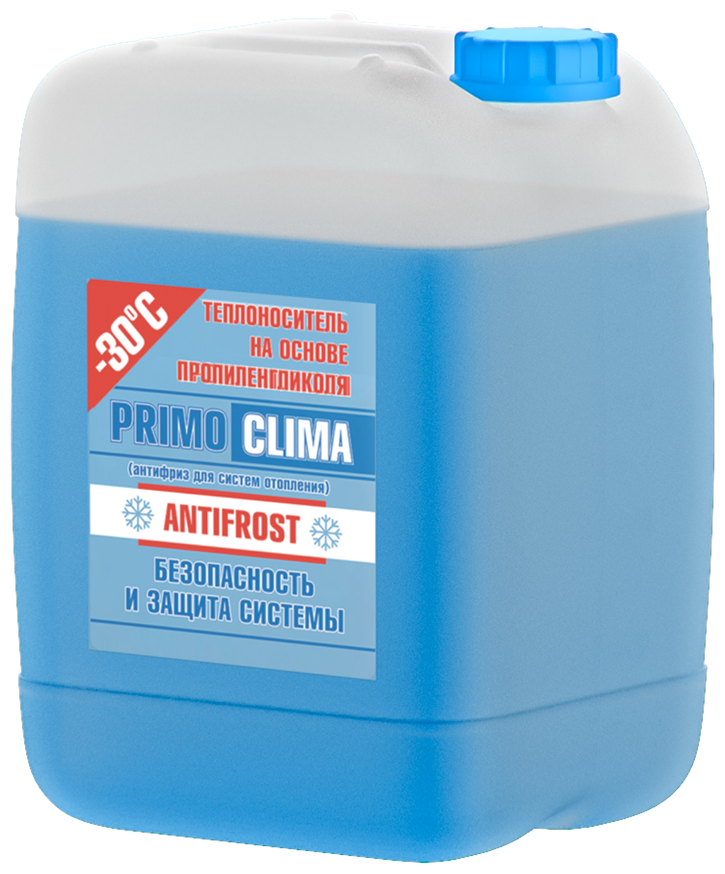 Теплоноситель Primoclima Antifrost (Пропиленгликоль) -30C 10 кг канистра (цвет синий)