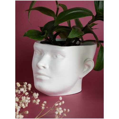 Кашпо Kubiki Голова белое