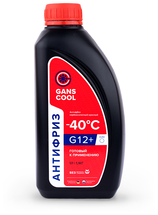 Антифриз GANS COOL -40C G12+ (красный), 1л