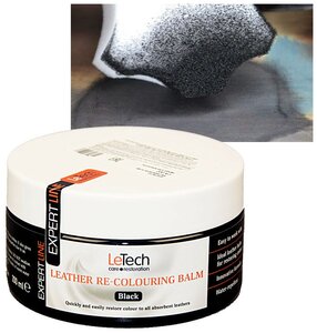 Фото Восстановитель цвета для кожи без покрытия, бальзам, черный, LeTech, Leather Re-Colouring balm Black, 200ml