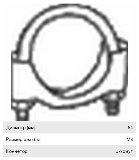 Хомут глушителя FortLuft 250254